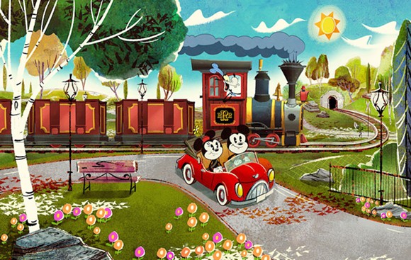 Concept art for Mickey and Minnie's Runaway Railway - Image via Disney