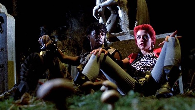 Miguel Nunez and Linnea Quigley in Return of the Living Dead - Image courtesy MGM Home Entertainment