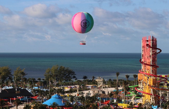 The Up Up and Away balloon attraction on Royal Caribbean's Coco Cay - IMAGE VIA ROYAL CARIBBEAN