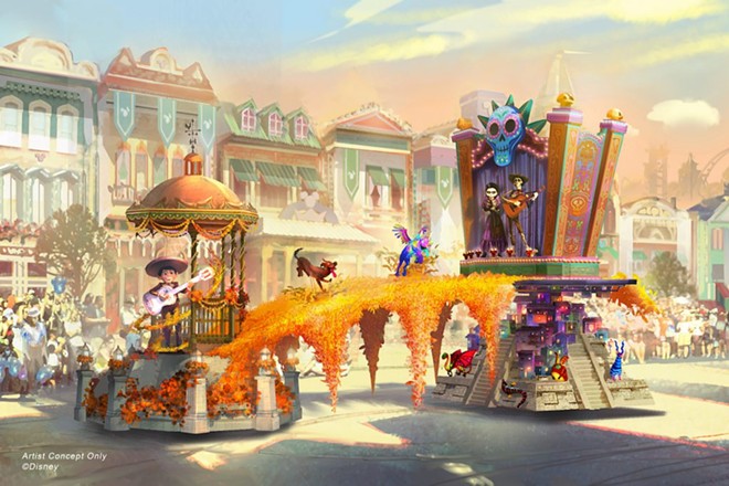 Concept art for a float featured in Disneyland's upcoming Magic Happens parade - Image via Disney