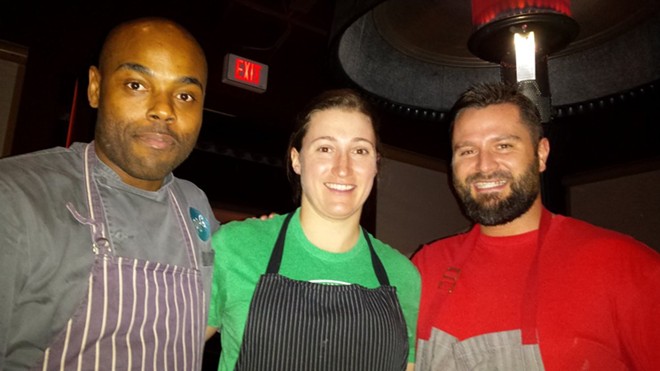L-R: Gerald Sombright, Jenny Heath, Ed Heath at the Cleveland-Heath Dinner at PB&G March, 2015. - Photo by Faiyaz Kara