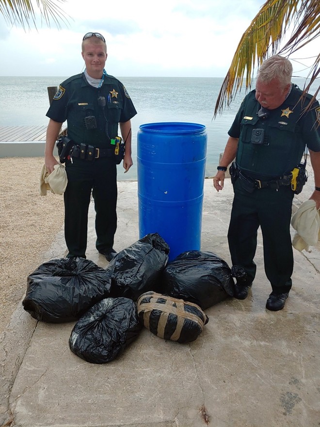 A 90-pound barrel of weed washed ashore in Florida last week