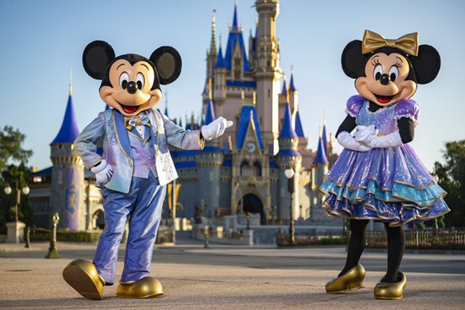 Mickey and Minnie's "EARidescence" 50th-anniversary outfits - Image via Disney
