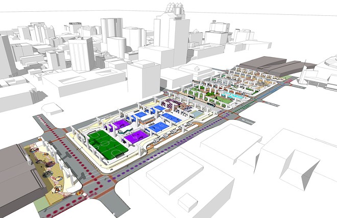 The Under-I park proposed for downtown Orlando - Illustration courtesy of the City of Orlando