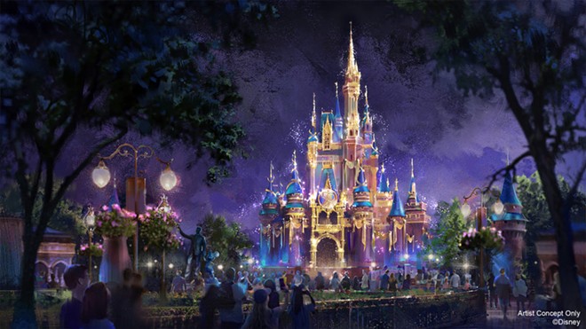 Concept art for Magic Kingdom's Beacons of Light nighttime show - IMAGE VIA DISNEY