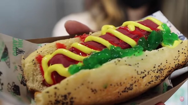 The Greenery Creamery teamed up with Hellthy Junk Food to make an ice cream hot dog. - SCREENSHOT VIA YOUTUBE/HELLTHY JUNK FOOD