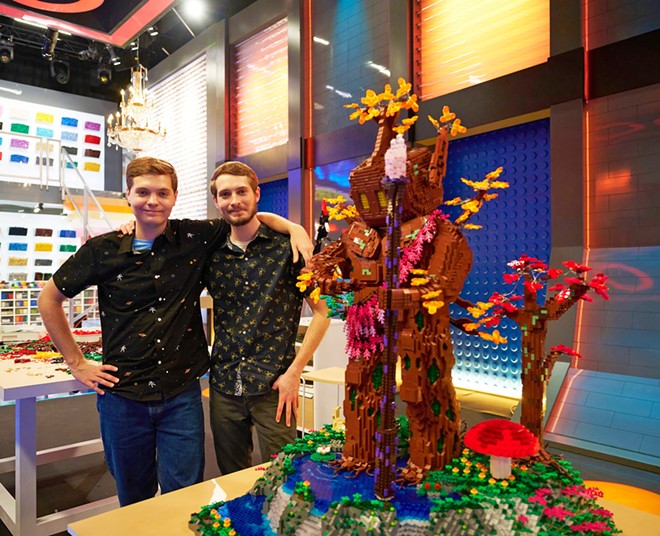 Mark and Steven Erickson of Atlanta, GA with their LEGO Masters finale build - Image via FOX | Legoland Florida | Facebook
