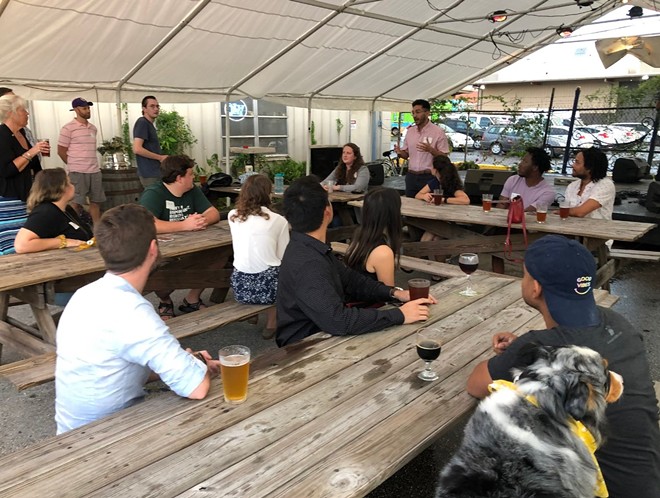 The Orlando YIMBY group meet-up at Orlando Brewing - Image via Austin Valle