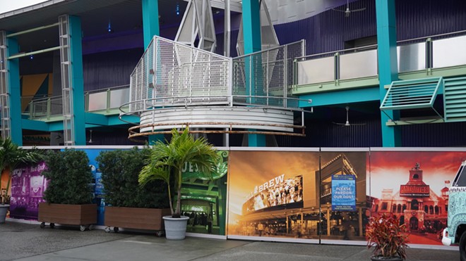 All references to The Groove are now gone with construction walls seen outside of the former nightclub. - Image via Bioreconstruct | Twitter