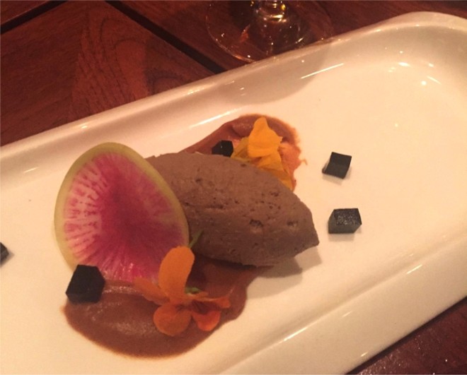 Veal liver mousse | apple marmellata | balsamic gelatin (paired with Antinori Vermentino)
