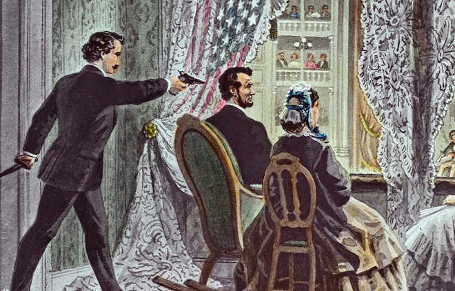 Illustration of John Wilkes Bookes assassinating President Abraham Lincoln - Illustration courtesy Wikimedia Commons