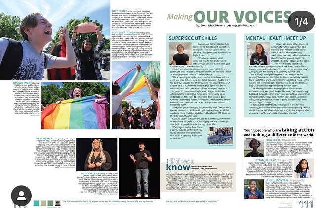 This page covering Lyman High School's pro-LGBT protest was deemed inappropriate by administrators. - LYMAN HIGH SCHOOL