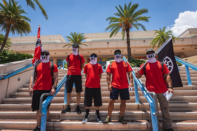 Neo-Nazi group outside the Turning Point USA Student Action Summit at day two of the the Tampa Convention Center on July 23, 2022. - Photo by Dave Decker