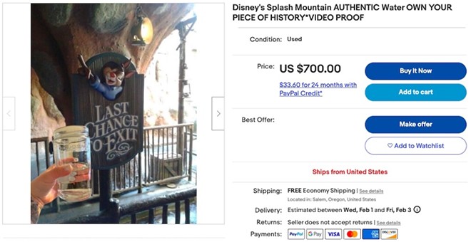 Splash Mountain is gone for good, but its water lives on through superfan eBay sales