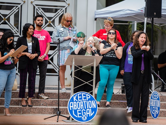 Florida State Rep. Rita Harris speaking at an abortion rights rally in Jan. 2023. - Photo by Matt Keller Lehman