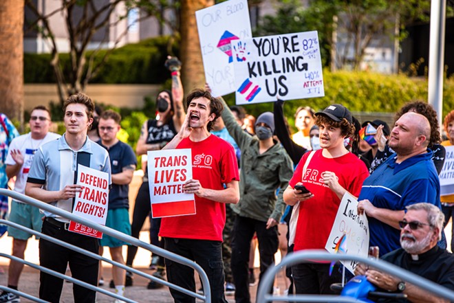 Fight for Trans Rights rally on Saturday, March 11, at City Hall in downtown Orlando - Photo by Matt Keller Lehman