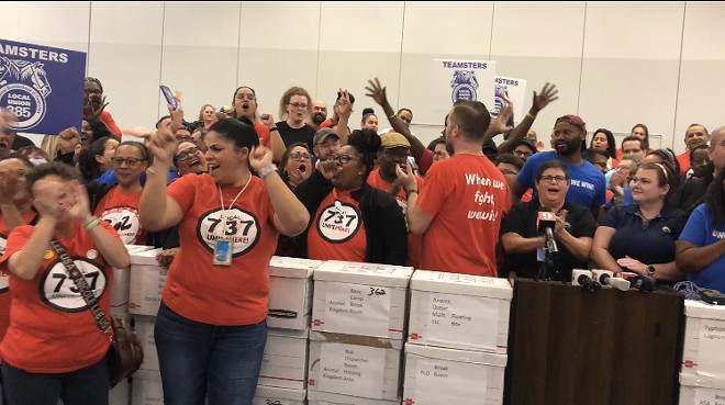 Disney World workers in Orlando celebrate a new contract with their fellow union members on March 29, 2023. - McKenna Schueler/Orlando Weekly