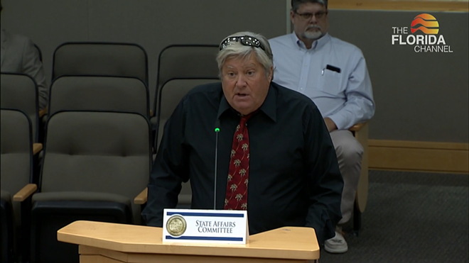 Chris Pagel, president of the Nassau Teachers Association, speaks out against the proposed glitch legislation during a House State Affairs committee meeting. Feb. 21, 2024. - The Florida Channel