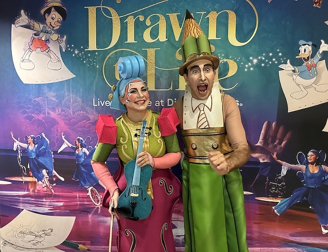 A meet-and-greet with "Violin" and "Pencil" is part of the VIP backstage tour of Cirque du Soleil's "Drawn to Life" show. - photo by Seth Kubersky