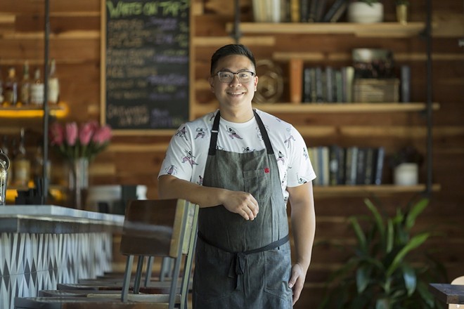 Sonny Nguyen of Domu participates in a chef collab at Camille June 13. - Photo by Rob Bartlett