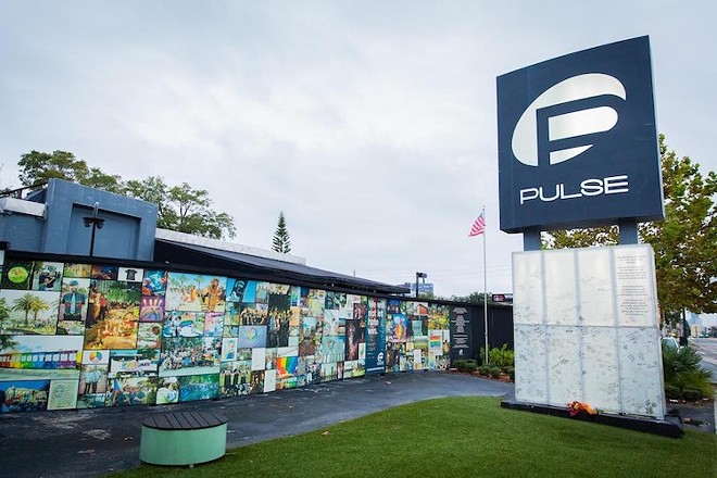 An interim memorial set up at the former Pulse nightclub in Orlando. - Photo by J.D. Casto