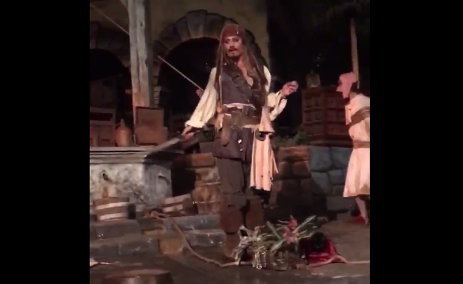 Johnny Depp randomly appeared in the Pirates of the Caribbean ride