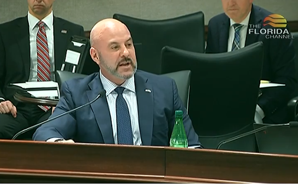Florida state Sen. Blaise Ingoglia, R-Spring Hill, defends a bill described as "union-busting" during a Senate committee meeting on March 7, 2023.