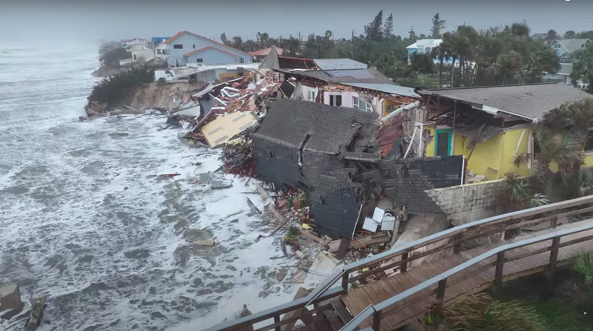 Drone footage shows collapsed homes in Daytona Beach from Hurricane Nicole | Orlando Area News | Orlando