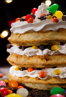 The Triple-Decker Waffle Extravaganza, inspired by Eleven's favorite food.