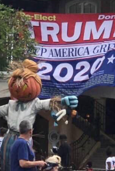 Someone hung a 'Re-Elect Trump' banner in Disney's Magic Kingdom last weekend