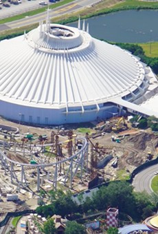 A photo from Aug 15, 2020, of the TRON coaster under construction at the Magic Kingdom