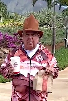 Orlando attorney John Morgan dons meat sweatsuit and apologizes to Arby's on Twitter