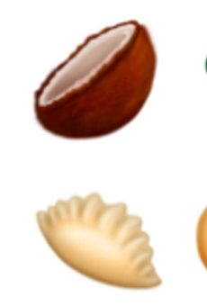 Six of the food (?) emojis to be released this summer. The rest found below.