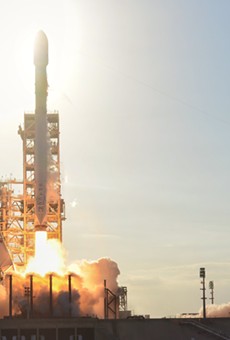 A reused Falcon 9 rocket takes off from Launch Pad 39A on March 30th, 2017.