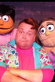 Joshua "Ginger Minj" Eads drops his drag to play "Brian" in 'Avenue Q' with Derek Critzer as "Princeton" and Savannah Pedersen as "Kate Monster."