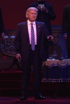 Disney World guest chants 'Lock him up' during Donald Trump's robot speech at  Hall of Presidents