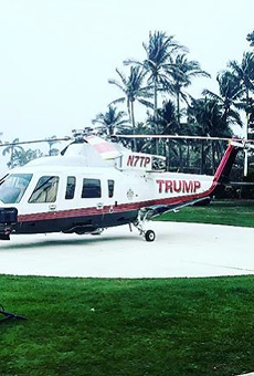 Trump's private helicopter is using the Mar-a-Lago helipad, which is against the law