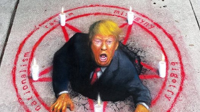Beware the forces unleashed by Jaime Margary's sidewalk-bursting Trump