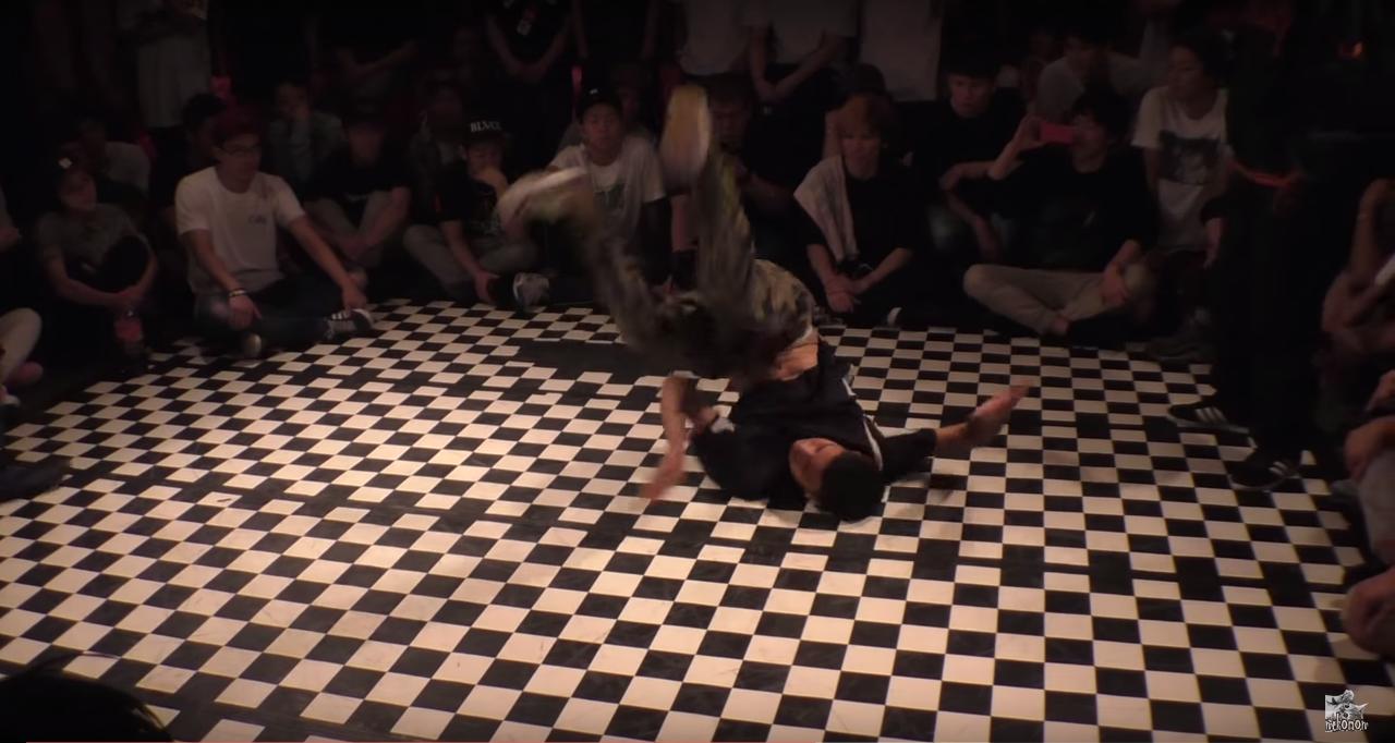 You could die when the Red Bull B-Boy champion serves you into oblivion. Death by serve.
Photo via YouTube.