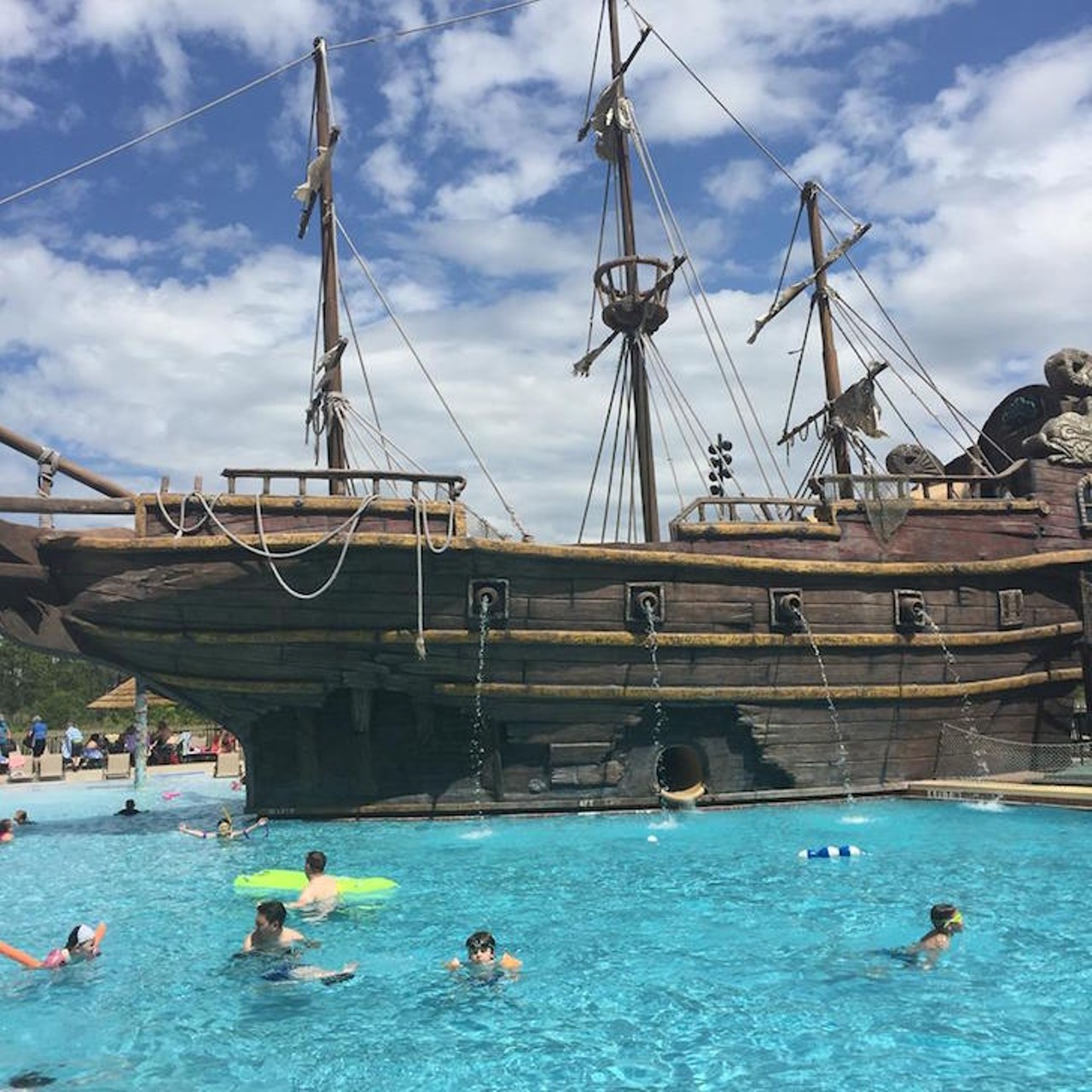 Lake Buena Vista Resort Village & Spa
8113 Resort Village Drive, 407-597-0214
Swimming beside a pirate ship may be a dream of yours. If so, you&#146;ll be happy to hear that Lake Buena Vista features a Pirate&#146;s Plunge Pool, along with its Relaxation Pool. The Pirate Shipwreck that sits in the pool has shooting water cannons, a water slide, hot tubs, tumbling waterfalls, poolside loungers and hammocks. You can also grab a drink at Lani&#146;s Luau, the poolside tiki bar. Guests at the hotel can bring friends and family to use the pool as well. The pool is open from 8 a.m. to 10 p.m.
Photo via Lake Buena Vista Resort Village & Spa/Facebook
