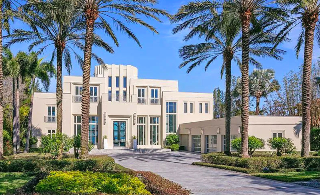 Orlando's $12 million 'Overjoy' home is an art-deco palace with its own custom theater and floating glass elevator
