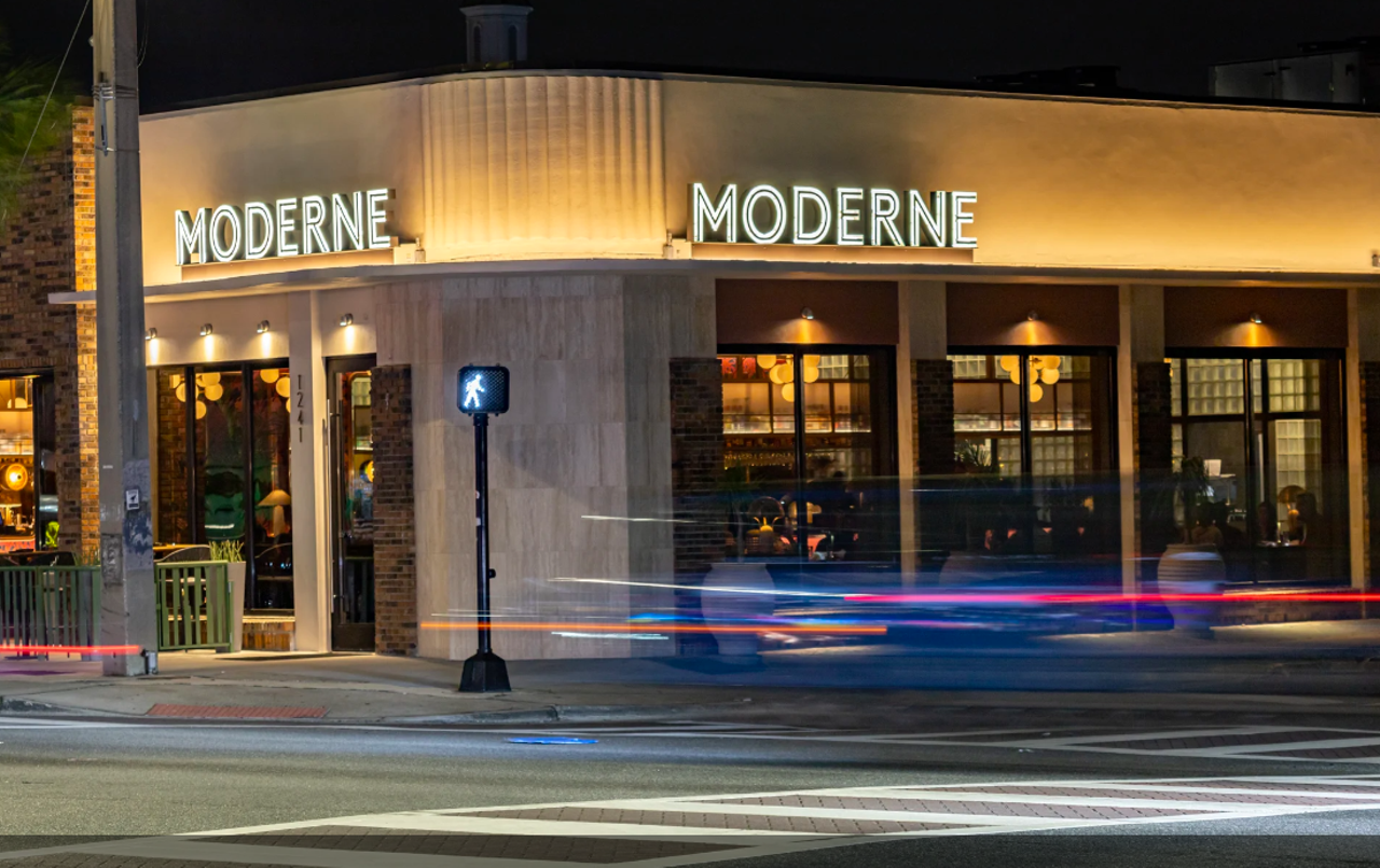 The Moderne
1241 E. Colonial Drive, Orlando
"Flamboyant," "devious" and "spirit-forward" are categories of cocktails served at The Moderne, but could easily describe the vibe inside this self-described upscale social lounge as well. Asian-inspired small plates ranging from kushiyaki to noodles to hand rolls are on trend, much like the clientele. 
Photo via The Moderne
