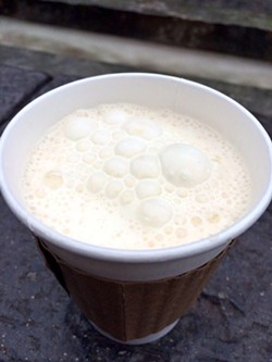 Warm Butterbeer is back at the Wizarding World in time for the holiday season (photo by Seth Kubersky).