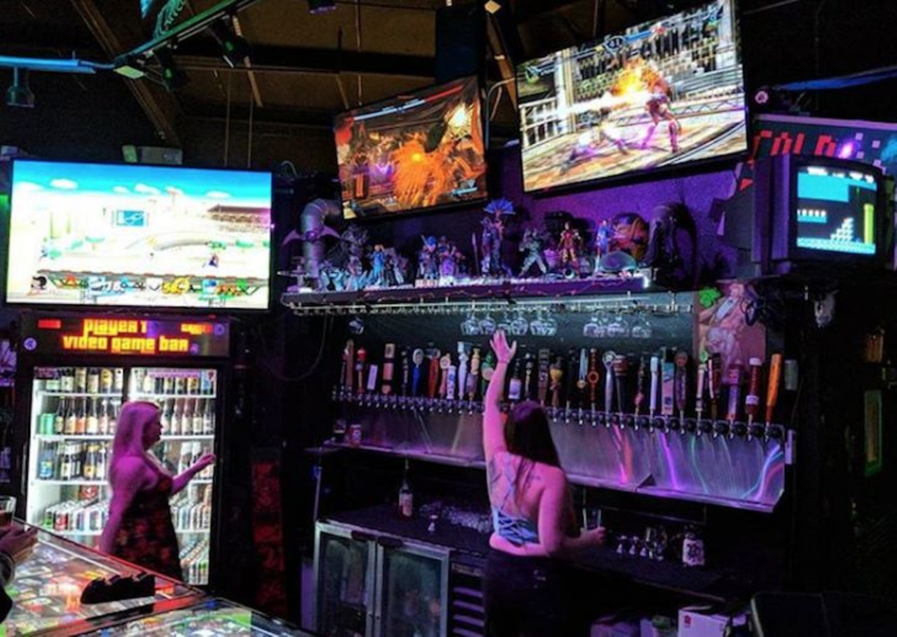 Drink a beer and play Mortal Kombat or Donkey Kong at Player1
8562 Palm Pkwy, Orlando, 407-504-7521 Player1 Video Game Bar  
Player1 offers a huge drink menu and an even bigger videogame menu. With everything from old-school to new, this is the perfect place to get smashed while playing Smash Bros. 
Photo via spyderpool / Instagram