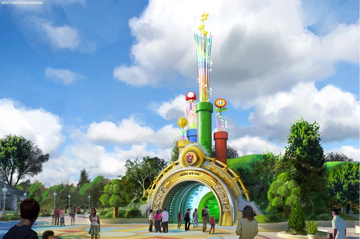 Zeitgeist's Joe Lanzisero thinks "the whole is greater than the sum of the parts" at Universal Hollywood's Super Nintendo World. (Image shows rendering of Epic Universe Celestial Park Super Nintendo World portal)