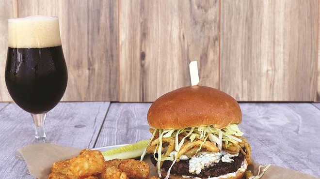 The World of Beer's new Black n' Bleu burger is free to COVID-19 vaccinated patrons on April 7.