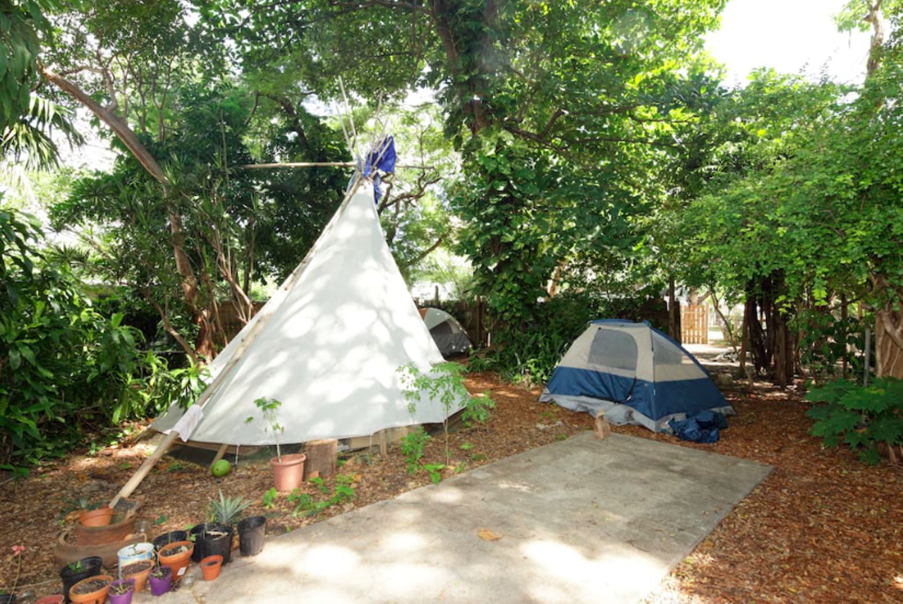 There's a tipi on the property. The farm volunteers stay in these tents.
image via Airbnb listing