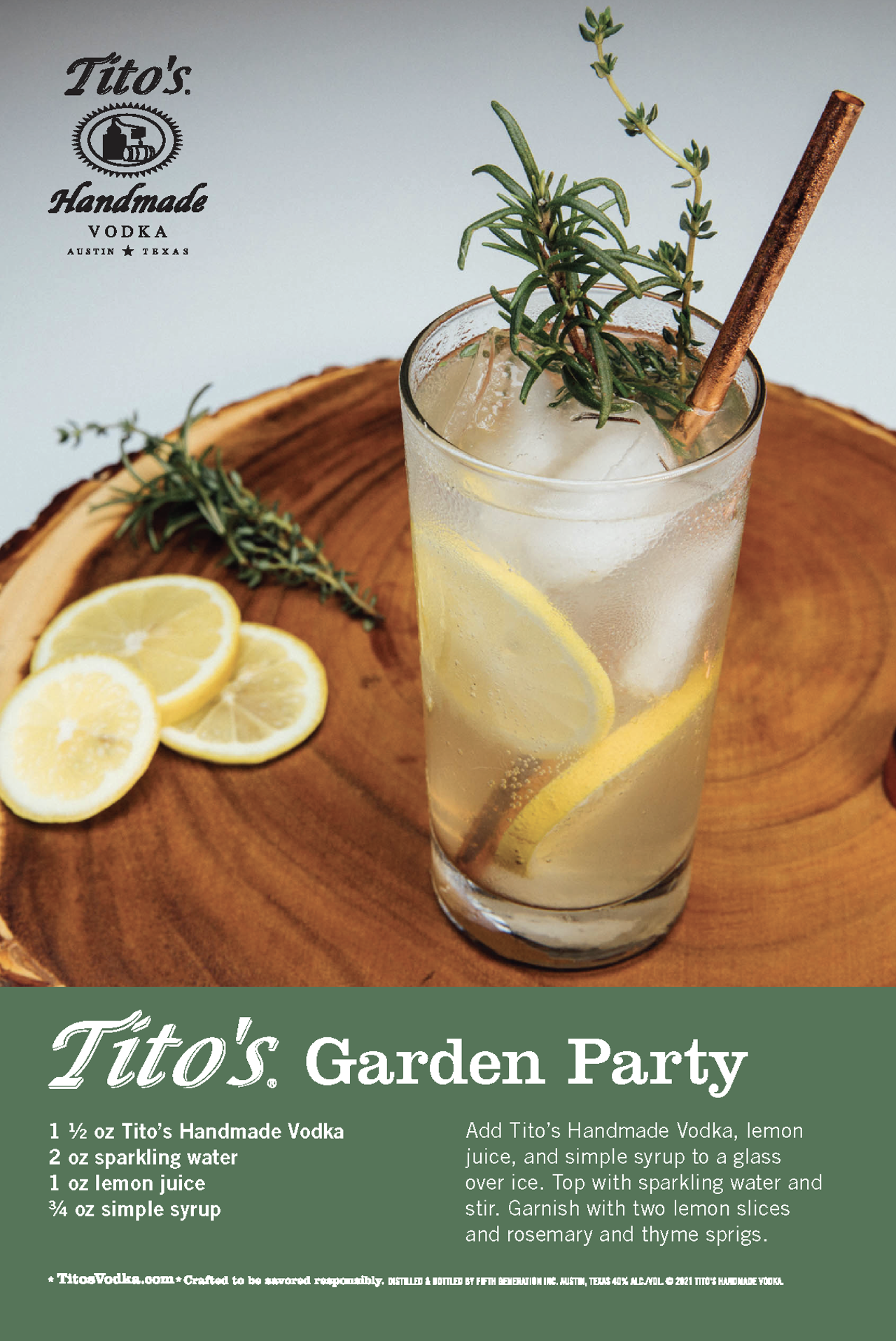 Garden Party
Try more Tito's Handmade Vodka cocktails here!