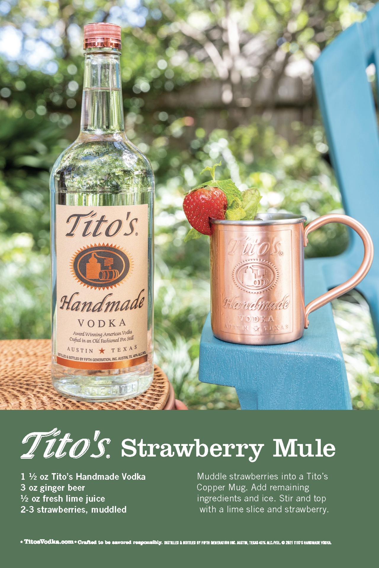 Strawberry Mule
Try more Tito's Handmade Vodka cocktails here!