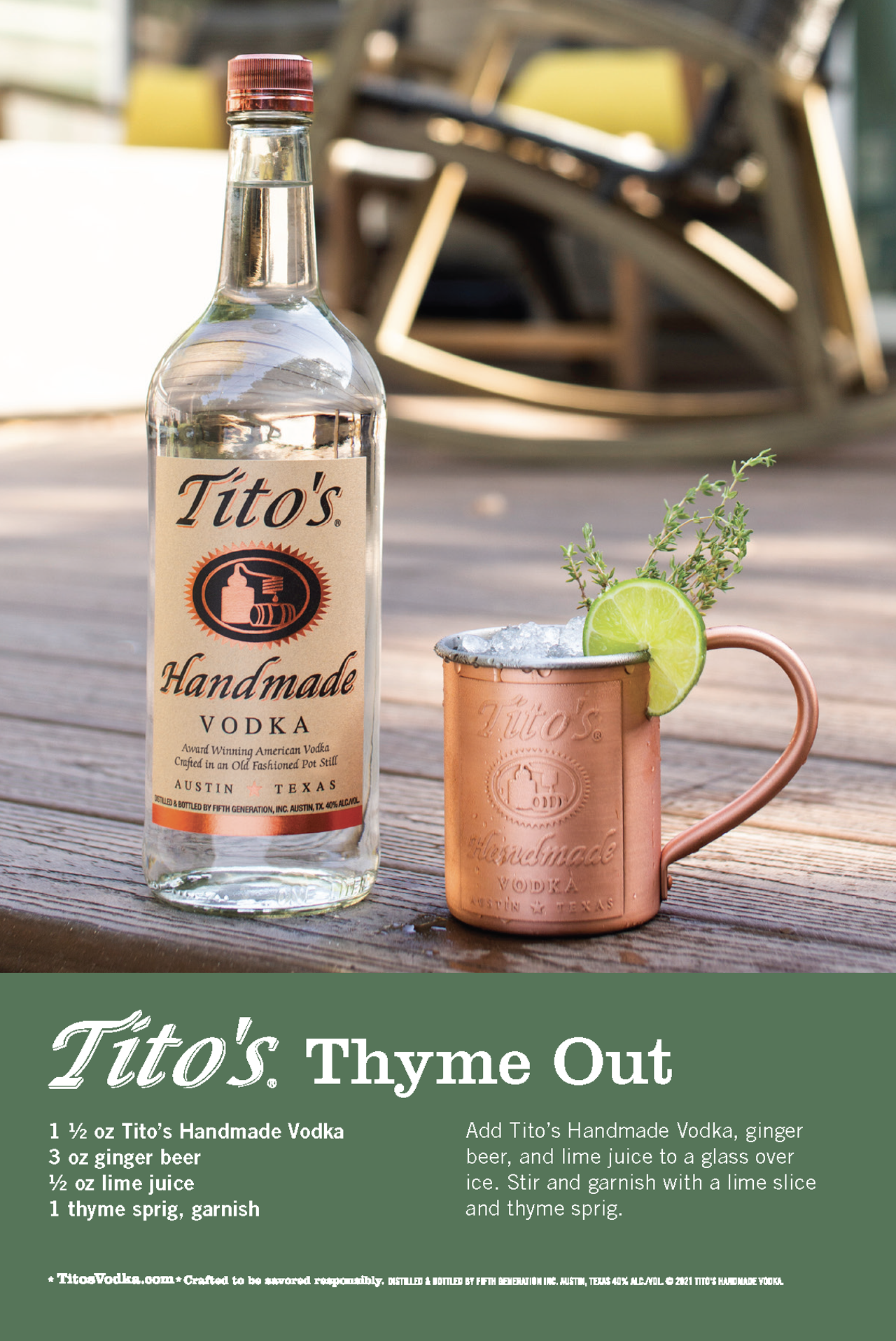 Thyme Out
Try more Tito's Handmade Vodka cocktails here!